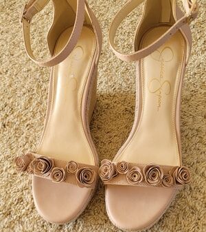 Jessica Simpson Unique Floral Wedge Sandals